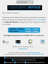 Opportunity Bank Uganda Limited On Twitter Customer Notice Https T Co Unpatyjxvl Twitter