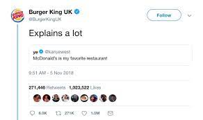 Burger king (bk) is an american multinational chain of hamburger fast food restaurants. Parker On Twitter Turns Out That Tweet I Wrote For Burger King Is Now The Most Liked Tweet Of All Time From Any Brand Which Is Pretty Cool Https T Co Ycadyd32c2