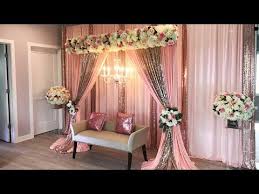 Diy Chandelier Wedding Backdrop Diy Elegant Stage Setup Youtube In 2020 Diy Wedding Backdrop Wedding Backdrop Decorations Wedding Backdrop