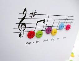 Happy Birthday Music Card Birthday Card With Button Notes Paper Handmade Greeting Card Etsy Uk Biglietti Di Compleanno Fatti A Mano Disegno Della Carta Idee Per Biglietti Di Compleanno