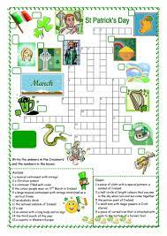 This crossword puzzle features st. St Patrick S Day Crossword English Esl Worksheets St Patricks Day Crafts For Kids St Patricks Day Printable Crossword Puzzles