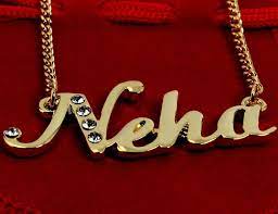 Name Necklace Neha Gold Plated 18ct Personalised Necklace Etsy In 2021 Name Necklace Delicate Gold Necklace Custom Initial Necklace