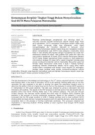 Contoh soal tes masuk sd ala model kini. Pdf Kemampuan Berpikir Tingkat Tinggi Dalam Menyelesaikan Soal Hots Mata Pelajaran Matematika