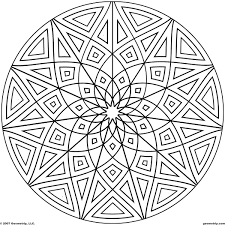 This expert mandala coloring sheet is a fun design and quite challenging to color. Geometric Mandala Coloring Pages Coloring Home