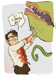Rule 34 - 5 Fingers Ambiguous Gender Artist Name Audrey Ii Black Eyebrows  Black Eyes Black Eyewear Black Glasses Black Text Blood Blood On Arm Blood  On Belly Blood On Face Blood