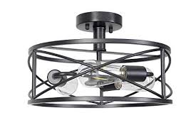 Homenovo Lighting Matte Black Semi Flush Mount Ceiling Light 3 Light Farmhouse Goals In 2020 Ceiling Lights Flush Mount Ceiling Lights Light Fixtures Flush Mount