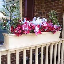 This collection of deck plant hangers makes it easy to support your flower boxes for railings whether on front stoops, porches or wooden patios. Winter Window Box Ideas Railing Flower Boxes Deck Railing Planters Railing Planters