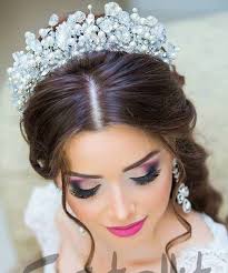 Wedding Make Up And Crown Accessories Bride Makeup Bridal Hair Wedding Hairstyles
