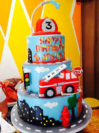 Happy Birthday Cake On Fire Firetruck Tiered Cake 2444 Police Birthday Cakes Tiered Cakes Birthday Cars Birthday Cake