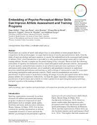 International students who want to study this program will not be eligible for a student to study this program in australia, you will need an australian visa or residency status with sufficient study entitlement. Pdf Embedding Of Psycho Perceptual Motor Skills Can Improve Athlete Assessment And Training Programs