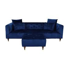 Maybe you would like to learn more about one of these? 58 Off Ms Chesterfield Velvet Oxford Blue Tufted Sofa With Ottoman Sofas
