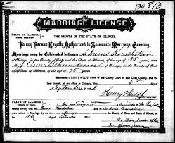 Searching For Bruno Kirschstein Genealogy Marriage License Illinois