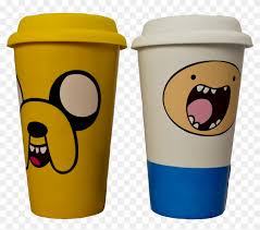 This coffee mug is of classic shape, with lid and also a spoon. Ceramic Coffee Mug With Lid Set Of 2 Adventure Time Coffee Cup Clipart 2839419 Pikpng