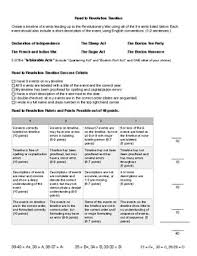 road to the revolution timeline worksheets teaching