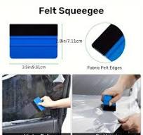 2-Pack Vinyl Squeegee Tools - Felt Scraper For Car Wrapping & Crafts (Blue)