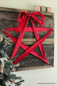 Beyondthepicketfence Wood And Ribbon Star Weihnachtsstern Basteln Weihnachten Wanddeko Weihnachten