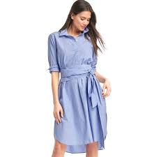 Gap Women Front Tie Midi Shirtdress 80 Via Polyvore Featuring Dresses Blue Regular Blue Long Sleeve Dress Blue Long Sleeve Dress Clothes Design Fashion