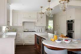 Kitchen island with round table extension. Extended Kitchen Island With Round Dining Table Transitional Kitchen