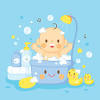 Infant bathing clip art parents help the. 1