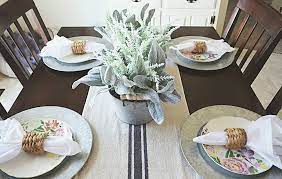 Farmhouse Kitchen Table Spring Decor Spring Plates Michael S Diy Florals Dining Table Ideas Farmhouse Kitchen Tables Kitchen Table Spring Decor