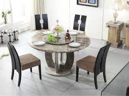 The chairs are all made from wood and they come with a comfortable high back design, uniquely curved legs, and an. Round Grey Granite Stone Dining Table Sets In Contemporary Style In 2021 Stone Dining Table Dining Table Setting Dining Table