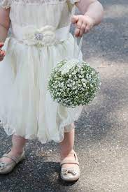 Baby S Breath Kissing Ball For The Flower Girl Wedding Flower Girl In Bloom Florist Babys Breath Flowers