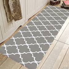 Kitchen rug set of 2 non skid machine washable kitchen rugs and mats set kitchen runner rug indoor outdoor entrance way rug floor carpet,black (set of 2) by red barrel studio®. Moroccan Ogee Runner Rug Non Skid Hallway Carpet Entry Rugs Runners Soft Area Rugs For Kitchen And Entryway Color Dark Grey Light Grey Black Green Yellow Pink Navy Blue Wish
