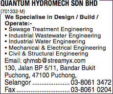 get quote call now get directions. Quantum Hydromech Sdn Bhd Waste Water Treatment Systems In Malaysia