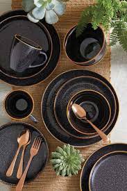 Most colored platters match our solid color tableware, so that from serving trays to table covers, plates, lunch napkins, and even decorations, everything matches perfectly. Better Homes Gardens 16 Piece Burns Speckled Dinnerware Set Black Walmart Com Home Decor Kitchen Rose Gold Kitchen Kitchen Plates Set