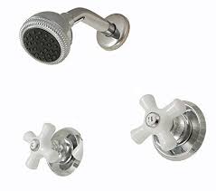 Two Handle Shower Faucet Chrome Finish Porcelain Handle Compression Stems By Plumb Usa Plumbusa Http Www Amazon Com D Shower Faucet Faucet Chrome Finish