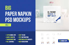 Big Paper Napkin Psd Mockups Mockup Psd Mockup Napkin Design