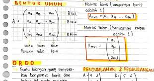 Catatan Tentang Matriks Kelas 11 Sma Clear Di 2021 Kelas Tujuh Panduan Belajar Pelajaran Matematika