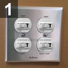 Kyle Switch Plates Replacement Covers For Nutone Light Vent Heat Switches With Labels