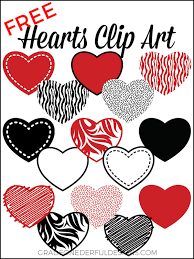 These beautiful red and black clipart hearts are 8 inches wide on transparent backgrounds. Valentine Hearts Free Clip Art Grade Onederful