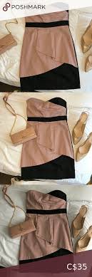 Dynamite Cocktail Dress Champagne Black In 2020 Strapless Cocktail Dresses Nice Dresses Cocktail Dress