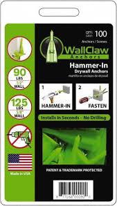 With just a utility knife, screw,. Wallclaw Anchors 1 2 Diam X 2 Oal 8 10 Screw Nylon Hammer In Drywall Hollow Wall Anchor 41594128 Msc Industrial Supply