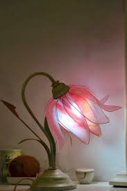 Table Or Desk Lamp Flowered Garden Single Piece Etsy Flower Lamp Shade Flower Lamp Centerpiece Lamp