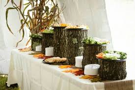 While rustic style can be taken in a number of directions, from french country to log cabin, reclaimed woods and metals are a must. Rustic Appetizer Table Rustic Farm Wedding Wedding Food Display Autumn Wedding Reception