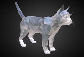 Cat White Low Polygon Art Farm Animal 3d Model Polygon Art Animals Cats