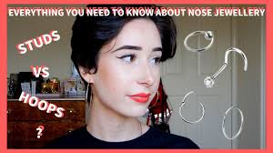 Start by putting the ball through your nose ring piercing. Putting In And Taking Out A Corkscrew Nose Stud Different Types Of Nose Hoops Youtube