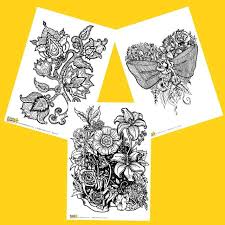 I went over both with peach and blended with the colorless blender. Four Free Flower Coloring Pages For Adults