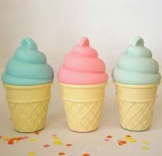 Little Lovely Company Mini Light Ice Cream Pink Ice Cream Pink Ice Cream Bedroom Cream Lamps