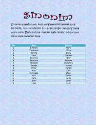 Keluarga pak narto sangat harmonis. Mengenal Dan Mebuat Table Kata Sinonim Dan Antonim