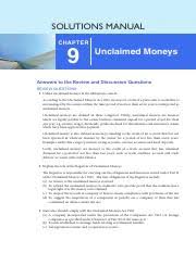 All amendments up to august 1996 (laws of malaysia) Ch09 Pdf Solutions Manual Chapter 9 Unclaimed Moneys Answers To The Review And Discussion Questions Review Questions 1 Define Unclaimed Moneys In The Course Hero