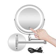 We'll review the issue and make a decision about a partial or a full refund. Amazon Com 5x Led Wall Mounted Makeup Mirror With Dimmable Lights Stainless Steel Magnifying Wall Bathroom Mirror Touch Screen Usb Aaa Batteries Double Source Beauty