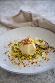White Chocolate Panna Cotta Passionfruit Coconut Crumb Chocolate Panna Cotta Panna Cotta Recipe White Chocolate Panna Cotta