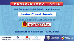 ⏰ conferencia sobre semáforo epidemiológico. Gobierno Chihuahua On Twitter Alertainformativa Mensaje Importante Del Gobernador Javier Corral A Las Y Los Chihuahuenses Sobre Las Actividades Del Semaforo Epidemiologico A Las 12 00 Hrs De Este Sabado 21