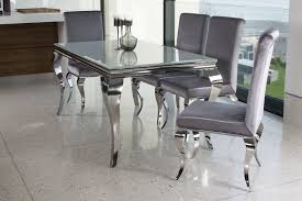 Details About Ludovic Silver Pair Of Dining Chairs Classic Elegant Stylish Free Delivery In 2020 White Glass Dining Table Dining Room Sets Dining Table