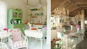 It includes white cabinetry and a matching central island illuminated by fancy crystal chandeliers. 32 Lovely Shabby Chic Kitchen Ideas That Are Easy To Make Awesome Pictures Decoratorist