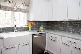 White Kitchen Cabinets With Gray Subway Tile Backsplash Contemporary Kitchen White Subway Tile Kitchen Gray Subway Tile Backsplash Kitchen Design